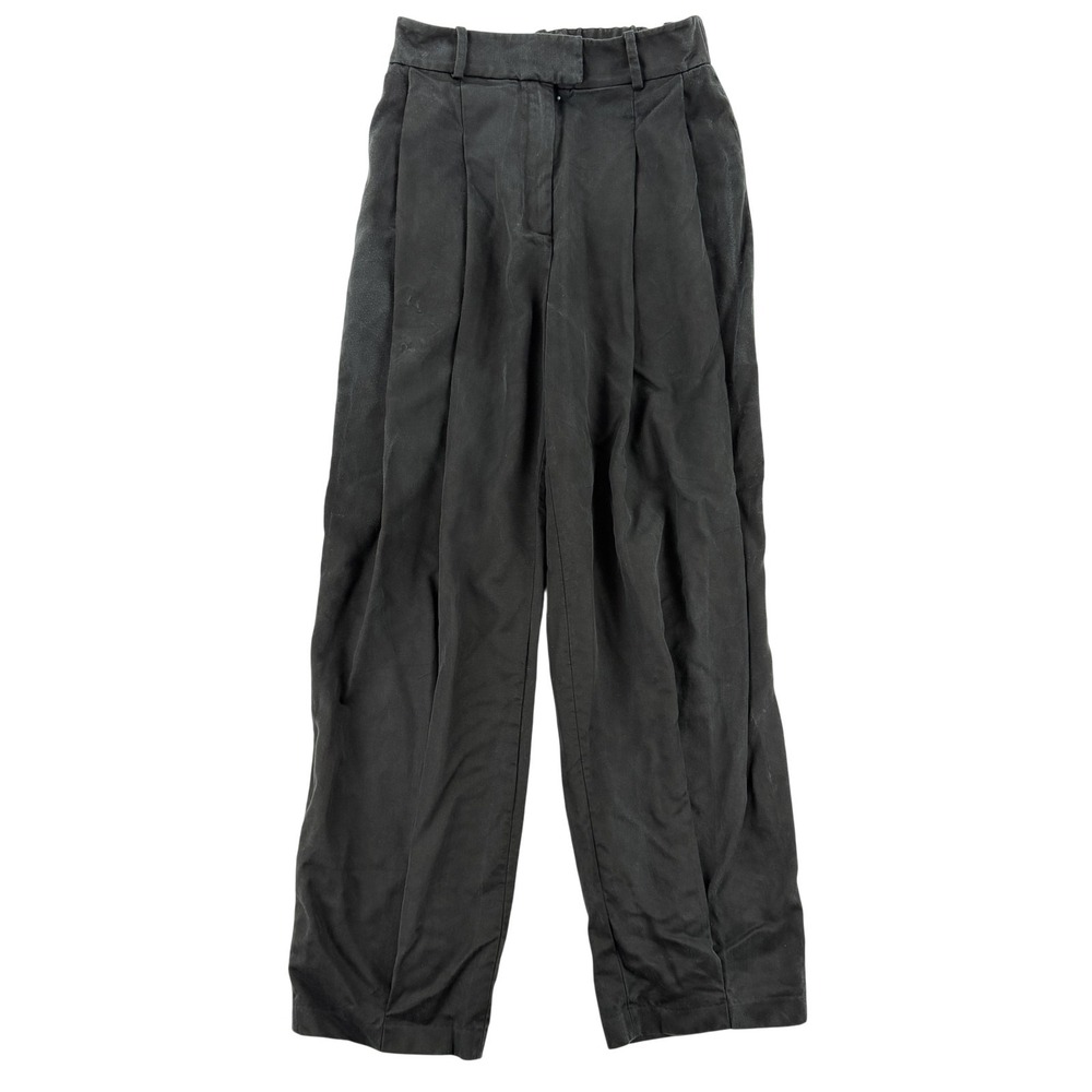 Kith‎ Pants Womens 0 Black Relaxed Fit Lyocell Pleated Elastic Pleated Small Y2K